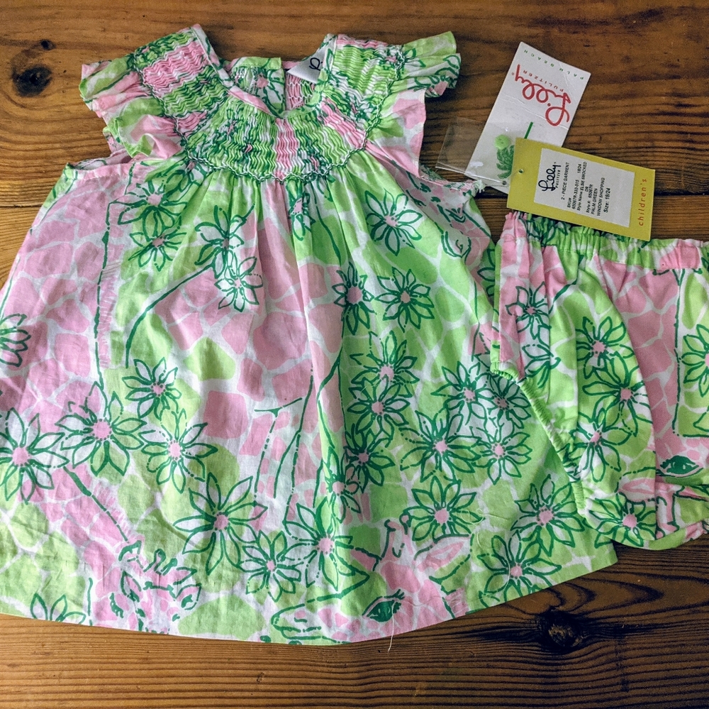 Lilly Pulitzer Elsie Smocked Dress 18/24 months